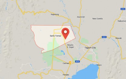<p>Google map of Sto. Tomas town, Davao del Norte.</p>