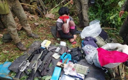 <p><strong>ABANDONED CHILD WARRIOR.</strong> The 17-year-old combatant rescued by the Philippine Army after rebels abandoned him during a clash in Hinabangan, Samar on Sunday (Nov. 3, 2019). Soldiers recovered firearms, several magazines, and ammunition, two backpacks containing personal belongings and subversive documents after the gun battle.<em> (Photo courtesy of Army 801st Infantry Brigade)</em></p>