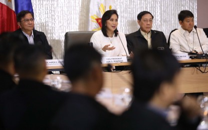 <p>Vice President Leni Robredo presides over the meeting of the government's Inter-agency Committee on Anti-Illegal Drugs (ICAD), held at the Quezon City Reception House on Friday (Nov.8, 2019). <em>(Photo by OVP)</em></p>
