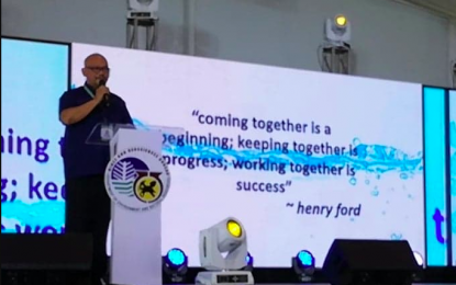 <p><strong>MINING REFORMS</strong>. Mines and Geoscience Bureau (MGB)-XII Regional Director, Engr. Felizardo Gacad Jr. discusses responsible mining in a forum on Friday (Nov. 8, 2019). He also presented DENR's mining reforms which seek to sustain eco-friendly mining in the country. (<em>Photo by Lade Kabagani)</em></p>