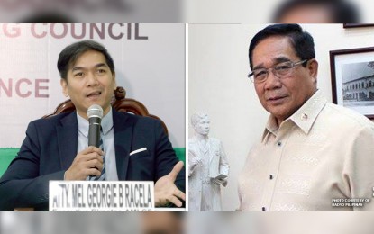 <p>AMLC Executive Director Mel Georgie Racela (left) and National Security Adviser Hermogenes Esperon Jr. <em>(PNA file photo)</em></p>