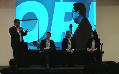 <p><strong>AI FUTURE OF WORK.</strong> Carl Nicholas Ng, chief operations officer of Spi Global (2nd from left), and other panelists say it is impossible for artificial intelligence (AI) to replace jobs, during the 11th International Innovation Summit held in Manila on Tuesday. (November 12, 2019). He said AI would just probably change the nature of some jobs, and magnify what humans can do best.<em> (PNA photo by Cristina Arayata)</em></p>