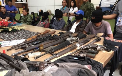 <p class="Body-story"><span lang="EN-US"><strong>SURRENDER.</strong> At least 19 New People’s Army rebels operating in the hinterlands of South Cotabato province surrender to police authorities following a series of negotiations. The rebels, who were presented to South Cotabato officials on Wednesday morning (Nov. 13, 2019), separately yielded last week along with 17 firearms (in photo) to the Police Regional Office-12’s intelligence unit. <em>(PNA photo by Allen V. Estabillo)</em></span></p>