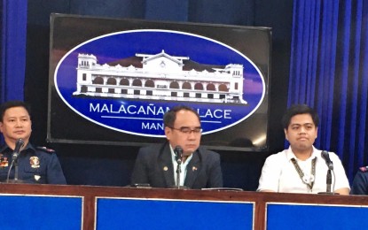 <p>Palace press briefing with Presidential Task Force on Media Security co-chair Undersecretary Joel Egco and Central Visayas police. <em>(Photo by RAGC)</em></p>