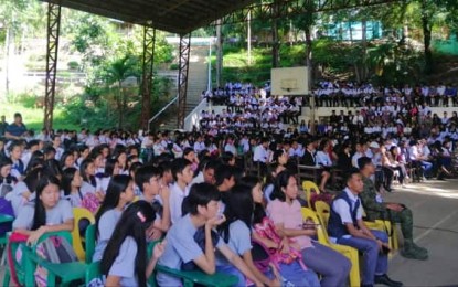 <p><strong>BRIGHTER FUTURE</strong>. Students in Tubungan town, Iloilo participate in the first Career Guidance Employment Coaching and Campus Peace and Development Forum in Western Visayas at the Tubungan National High School Gymnasium on Nov. 25, 2019. To prevent the students from being recruited by the Communist Party of the Philippines-New People’s Army (CPP-NPA), government officials and security forces presented to them a wide range of career choices that would ensure them a brighter future. <em>(Photo courtesy of Emelyn Estando-Tano)</em></p>