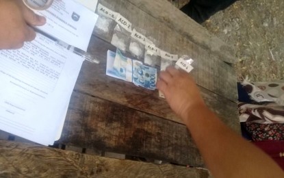<p><strong>SHABU.</strong> Police arrested a former Overseas Filipino Worker-turned-drug courier from Maguindanao province identified as Mina Abas Pindaliday, 26, and seized more than PHP200,000 worth of suspected shabu in an entrapment operation in a housing village in General Santos City on Tuesday afternoon (Nov. 26, 2019). Photo shows the recovered shabu from the suspect, who was listed as a high-value target drug personality. <em>(Photo courtesy of General Santos City Police Station 3)</em></p>