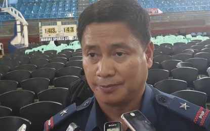 <p><strong>DISMISSED COPS</strong>. Police Regional Office-7 director Brig. Gen. Valeriano de Leon on Monday (Dec. 2, 2019) announces the dismissal from service of six police officers over administrative charges. De Leon said the dismissed personnel were formerly detailed with the Regional Personnel Holding and Accounting Section of PRO-7. <em>(Photo courtesy of PRO-7)</em></p>