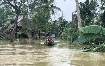 <p><strong>FLOODWATER.</strong> A flooded community in Arteche, Eastern Samar in this photo taken Tuesday (Dec. 3, 2019), a day after Typhoon Tisoy traversed Samar Island. The town of Arteche, Eastern Samar province was placed under a state of calamity as flooding continues to affect some communities days after the typhoon dumped heavy rains. <em>(Photo courtesy of Arteche local government)</em></p>