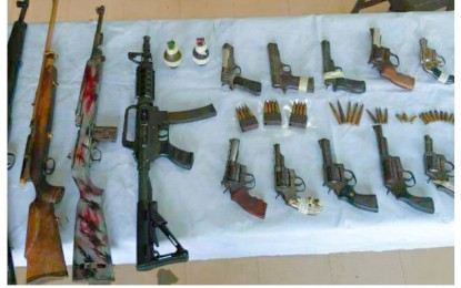 <p><strong>OPLAN NICKEL.</strong>  A total of 45 loose firearms and hand grenades were voluntarily turned over to City Mobile Force Company (CMFC) –Cebu City Police Office during their two-day "Oplan Nickel" operations, that started Friday (Dec. 6, 2019). CMFC-CCPO head, LT. Col. Randy Korret, said this is part of their proactive measure for the peaceful celebration of Christmas Season and Sinulog festivities. (<em>Photo courtesy of CMFC-CCPO</em>) </p>