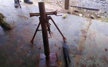 <p><strong>SEIZED.</strong> This mortar launcher is among the weapons found by soldiers in an abandoned lair of the Islamic State-linked Bangsamoro Islamic Freedom Fighters. The weapons were recovered by government troops as they were scouring Sitio Maybunga, Barangay Bagong Upam, Shariff Aguak, Maguindanao on Friday (Dec. 6. 2019). <em>(Photo courtesy of 6ID)</em></p>