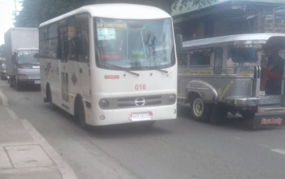 <p><strong>MODERN JEEPS.</strong> One of the 23 air-conditioned, electronic or e-jeepneys now operating on the Novaliches-Malinta (Valenzuela City) route under the Public Utility Vehicle Modernization Program of the administration of President Rodrigo R. Duterte. An official of a transport cooperative said they are now also training their passenger assistant officers in preparation for the forthcoming use of the beep card payment system in their operation. <em>(PNA photo by Severino Samonte)</em></p>