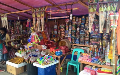 <p><strong>REGULATING FIRECRACKERS.</strong> Firecrackers and other pyrotechnic products are on display at a store at the bus terminal of Naval, Biliran. Days before the start of Christmas and New Year revelries, the Philippine National Police (PNP) in Region 8 has warned the public against the use of banned firecrackers to ensure safe celebrations. <em>(Photo courtesy of BiliranIsland.com)</em></p>