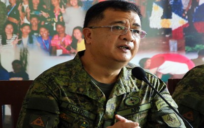 <p><strong>MORE MANPOWER</strong>. Brig. Gen. Maurito Licudine, the commander of 402nd Infantry Brigade of the Army, welcomes the deployment of the 901st Infantry Brigade in Caraga Region on June 12, 2020. The brigade is an additional manpower for the Army to carry out its mission of completely dismantling the remaining guerrilla fronts of the New People’s Army in the area. <em>(Photo courtesy of the Army's 402nd Brigade)</em></p>
<p> </p>