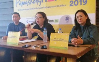 <p><strong>OFW SAVINGS</strong>. Genie Gloria, senior vice president and head of remittance of BDO Unibank, Inc. on Saturday (Dec. 14, 2019) says she has an optimistic outlook on the growth for Mindanao in 2020. Bank officials said they expect an increase in investments, particularly in Davao Region. <em>(PNA photo by Che Palicte)</em></p>