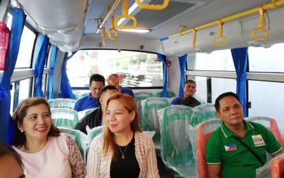 <p><strong>EURO 6, CLASS 3 JEEP.</strong> Members of transport groups try the "Aero Dynamic air-condition Jumbo Jeepney" (Jumbo Jeep) in Quezon City on Monday (Dec. 16, 2019). Orlando Marquez, national president of the Liga ng Transportasyon at Operators ng Pilipinas, said the group plans to roll out at least 500 of these jumbo jeeps before July 2020. <em>(Photo by Raymond Dela Cruz)</em></p>
<p> </p>
