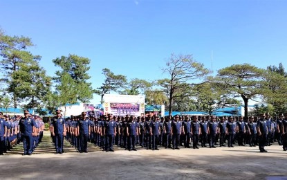 <p><strong>FULL ALERT</strong>. The personnel of the Police Regional Office Cordillera (PROCOR) are on full alert as the Philippine National Police national headquarters has ordered a red alert status during the holidays. PROCOR chief, Brig. Gen. Israel Ephraim Dickson said on Tuesday (Dec. 17) the declaration is timely as he noted the anniversary of the Communist Party of the Philippines on Dec. 26. <em>(PNA file photo by Liza T. Agoot)</em></p>