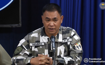 <p><strong>ROTC NOT PRELUDE TO MILITARIZATION.</strong> Presidential Security Group (PSG) Commander, Brig. Gen. Jose Eriel Niembra, answers questions about the Reserve Officers Training Corps (ROTC) in a press conference in Malacañang on Wednesday (Dec. 18, 2019). Niembra vehemently denied that proposal to make ROTC compulsory for senior high school students will be a prelude to militarization.<em> (Screenshot)</em></p>