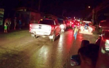 <p><strong>LOCKDOWN.</strong> Police and military authorities implement a lockdown in Cotabato City following a blast on Sunday (Dec. 22, 2019). Security forces in the city have been on full alert following the incident.<em> (Contributed photo by Murfhy Joy Solano)</em></p>