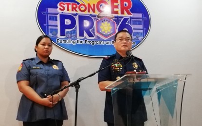 <p><strong>SAFE CELEBRATION</strong>. Brig. Gen. Rene Pamuspusan, Director of the Police Regional Office in Western Visayas (PRO 6), says the police in the region aim to have zero major incidents in the celebration of Christmas and New Year, during a press conference in Iloilo City on Monday (Dec. 23, 2019). From December 1 to 23, the PRO 6 has no stray bullet incident recorded. <em>(PNA photo by Gail Momblan)</em></p>