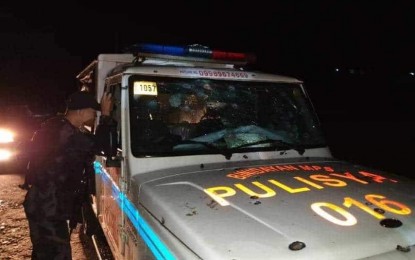<p><strong>AMBUSHED.</strong> The bullet-riddled police patrol car of Binidayan Municipal Station after an ambush in Pagayawan, Lanao del Sur, past 6 p.m. Monday (Dec. 23). The town police chief, Executive Master Sgt. Amen Lucman Macalangan, and his driver, died on the spot. <em>(Photo courtesy of Lanao del Sur Provincial Police Office)</em></p>