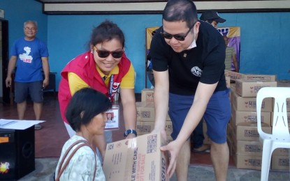 <p><strong>FOOD AID</strong>. The Department of Social Welfare and Development (DSWD) Regional Office 6 distributes food packs to the families affected by Typhoon "Ursula" (Phanfone) in Aklan province on Monday (Dec. 30, 2019). Aklan was declared under a state of calamity last Dec. 26<em>. (Photo courtesy of DSWD-6)</em></p>