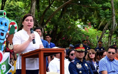 <p><strong>DAVAO BRAND.</strong> Davao City Mayor Sara Z. Duterte attends the Association of Regional Executives of National Agencies of Region 11 flag-raising ceremony on Monday (Jan. 6, 2020). She calls on fellow public servants to adopt the “Davao brand” in serving the public, which she says is characterized by being friendly, responsive, proactive, and fast and efficient.<em> (Photo courtesy of Davao CIO)</em></p>