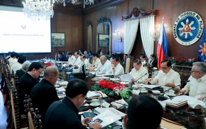 <p>President Rodrigo Duterte and his Cabinet members</p>