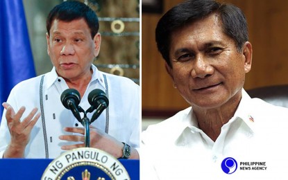 <p>President Rodrigo Duterte and Environment Secretary Roy Cimatu </p>