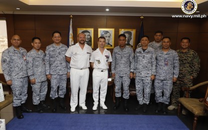 <p><strong>IMPROVING WARFARE CAPABILITY.</strong> Representatives from the French Navy and the Philippine Navy meet at the PN headquarters in Manila on Monday (Jan. 13, 2020). This engagement with French Navy experts will help the PN in its warfare capability development program. (Photo courtesy of Navy Public Affairs Office)</p>