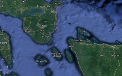 <p><br /><strong>LINKING TWO ISLANDS.</strong> This Google Map shows Allen, Northern Samar and Matnog, Sorsogon separated by San Bernardino Strait. The national government intends to build a long-span bridge or a tunnel to link the two islands.</p>
