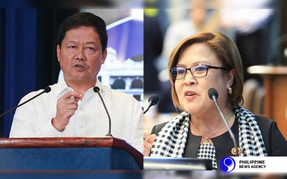 <p>Justice Secretary Menardo Guevarra (left) and Senator Leila de Lima (right). <em>(File photo)</em></p>