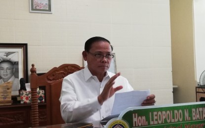 <p><strong>RELIEF OPERATION EFFORTS.</strong> Lingayen Mayor Leopoldo Bataoil, president of the League of Municipalities of the Philippines Pangasinan chapter, in an interview Thursday (Jan. 16, 2020). Bataoil urges his fellow mayors to do relief operations for the victims of Taal Volcano eruption in Batangas. <em>(Photo courtesy of Hilda Austria)</em></p>