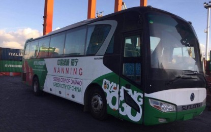 <p><strong>SISTER CITIES.</strong> Davao City receives two buses from its sister city Nanning in the People's Republic of China on Monday (January 20). The two buses will be used to ferry public school teachers and the other one will be utilized by the Davao City Investment and Promotion Center for tourism purposes. <em>(Photo courtesy of CIO)</em></p>