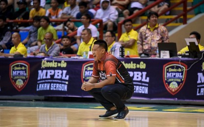 <p><strong>CRUCIAL LOSS</strong>. Biñan City coach Denok Miranda admits that his team's crucial loss to Pasig at home on Tuesday night (Jan. 21, 2020) put them in a waiting game to determine their MPBL playoff fate. Biñan also needs to win their three remaining games. <em>(Photo courtesy of MPBL)</em></p>