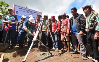 <p><strong>HOUSING FOR THE TRIBE.</strong> The tribal leaders of Talaingod, Davao del Norte, witness the time capsule being buried by National Housing Authority general manager Marcelino Escalada Jr. during the groundbreaking ceremony for a housing project in Barangay Palma Gil on Monday (Jan. 27, 2020). Construction of the 300 housing units for the members of the indigenous peoples will start next month and expected to be turned over in May this year. <em>(PNA photo by Che Palicte)</em></p>