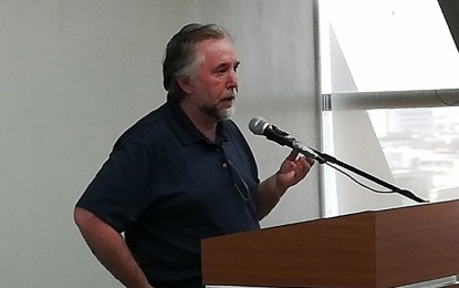 <p><strong>COUNTERING RADICALIZATION.</strong> Dr. Kenneth Christie, the program head of Human Security and Peacebuilding at the Royal Roads University in Canada discusses Radicalization in Southeast Asia at the University of the Philippines in Taguig, a forum organized by the Asean Society of the Philippines. Christie's work is focused on issues of de-radicalization, terrorism, and human rights as well as democratization. <em>(PNA photo by Joyce Ann L. Rocamora)</em></p>