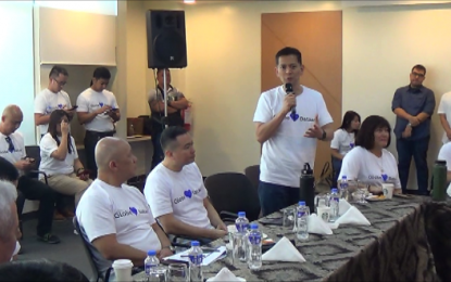 <p><strong>INVESTMENT.</strong> Bataan Rep. Jose Enrique Garcia III (standing) welcomes Globe Telecom chief executive officer Ernesto Cu (seated left) at the Bunker, seat of the provincial government in Balanga City, Bataan on Friday (Jan. 31, 2020). Cu said Globe Telecom will invest some PHP1 billion for its communication service in Bataan. <em>(PNA photo by Ernie Esconde)</em></p>