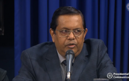 <p><strong>PH COMMENDED.</strong> World Health Organization (WHO) Representative in the Philippines Dr. Rabindra Abeyasinghe answers queries in a ‘Laging Handa’ press conference in Malacañang on Monday (Feb. 2, 2020). Abeyasinghe lauded the actions taken by the Philippines to prevent the spread of the novel coronavirus across the country. <em>(Screenshot)</em></p>