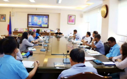<p><strong>SWINE TASK FORCE.</strong> North Cotabato Governor Nancy Catamco (center in black) presides over the management committee meeting and orders the creation of Task Force on ASF to prevent its spread in the province on Monday (Feb. 3, 2020). Hogs in Don Marcelino town in Davao Occidental have been hit by the virus and a state of emergency had been declared in the affected Davao Occidental town. <em>(Photo courtesy of North Cotabato PIO)</em></p>
