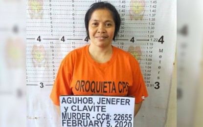 <p><strong>REBEL LEADER NABBED</strong>. Jenefer Aguhob, 40, a ranking leader of the New People's Army, poses for a mugshot after her arrest in a military and police operation on Wednesday (Feb. 5, 2020) in Oroquieta City. Brig. Gen. Generoso Ponio, Army’s 1st Infantry Division commander, said Aguhob has a standing warrant of arrest for the crime of murder with no recommended bail issued by the court in Dipolog City, Zamboanga del Norte. <em>(Photo courtesy of Western Mindanao Command Public Information Office)</em></p>