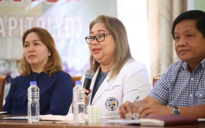 <p><strong>DENGUE</strong>. Pangasinan Provincial Health Office (PHO) chief, Dr. Anna Ma. Teresa de Guzman updates newsmen on dengue cases in the province in a forum Thursday (Feb. 6, 2020). The PHO recorded 313 dengue cases from Jan. 1 to Feb. 3 this year. <em>(Photo courtesy of Province of Pangasinan Official)</em></p>