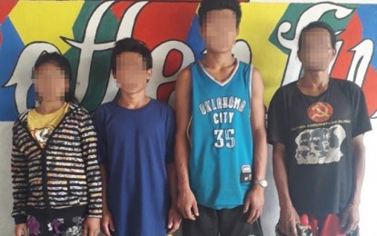 <p><strong>RETURNEES.</strong> Four more communist New People’s Army rebels, including a couple, surrender to the Army’s 73rd Infantry Battalion on Thursday in Sitio Loot, Barangay Poblacion, Malapatan town in Sarangani. Since last month, at least 17 NPA rebels under Guerilla Front Tala operating in Sarangani and Davao Occidental have already surrendered.<em> (Photo courtesy of the 73IB)</em></p>
