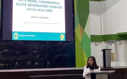 <p><strong>CORONAVIRUS UPDATE.</strong> Dr. Joy Gomez, provincial health officer of Bulacan, gives updates regarding the 2019 novel coronavirus to provincial employees at the Bulacan Capitol Gymnasium on Monday (Feb. 10, 2020). Gomez said there are three remaining patients under investigation for the deadly virus in the province. <em>(Photo courtesy of Bulacan Provincial Health Office)</em></p>