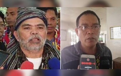 <p>Datu Joel Unad (left), chairperson of the Mindanao Indigenous Peoples Council of Elders (MIPCEL), and Datu George Mandahay (<em>PNA photo by Che Palicte</em>)</p>