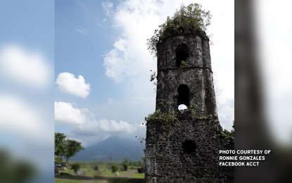 <p><strong>HISTORICAL LANDMARK.</strong> Cagsawa Ruins in Daraga, Albay. Organizers of the Cagsawa Festival in Daraga, Albay on Saturday (Feb. 15, 2020) decided to postpone a concert supposed to serve as the grand opening amid the coronavirus disease 2019 (Covid-19) scare. </p>