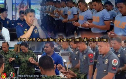 <p><strong>INTERNAL CLEANSING.</strong> A collage provided by the Police Regional Office in the Bangsamoro Autonomous Region in Muslim Mindanao shows police personnel participate in various life coaching and other spiritual renewal programs. Officials say the activities are part of the Philippine National Police's ongoing internal cleansing program. <em>(Photo courtesy of PRO-BARMM)</em></p>