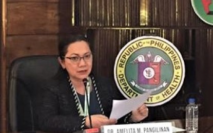 <p><strong>COVID-19 IN CORDILLERA</strong>. Dr. Amelita Pangilinan, the officer in charge of the Department of Health in the Cordillera Administrative Region, gives an update on the 2019 coronavirus disease monitoring in the region. She said out of the 24 who were placed on mandatory quarantine as persons under investigation (PUI), a total of 17 have been tested negative for the disease while the seven are still waiting for results of their laboratory test from the Research Institute for Tropical Medicine. <em>(Photo courtesy of Carlito Dar/ PIA-CAR)</em></p>