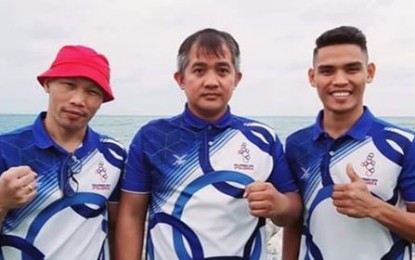<p><strong>2ND AWARD</strong>. La Trinidad, Benguet-based Highland Boxing Promotions led by Brico Santig (center) was named Boxing Promoter for Southeast Asia for 2019 by the WBC-Asia Boxing Council. The awarding will be held on March 14 before the WBC-ABC grand boxing convention. <em>(PNA photo courtesy of Brico Santig)</em></p>