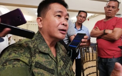 <p><strong>FUND FOR PEACE.</strong> Col. Inocencio Pasaporte, commander of the Philippine Army’s 303rd Infantry Brigade, says on Tuesday (Feb. 25, 2020) he believes the Negros Occidental provincial government is transparent in the use of the peace and order fund. By questioning it, the New People’s Army just wants to discredit the support provided by the province to former rebels and for poverty alleviation programs, he added. <em>(PNA photo by Nanette Guadalquiver)</em></p>