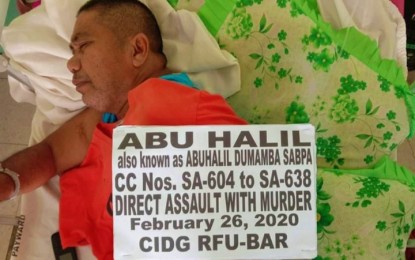 <p><strong>ARRESTED.</strong> Mugshot of arrested suspect Abu Halil, a sub-commander of the Moro Islamic Liberation Front, for his alleged involvement in the killing of 44 Special Action Force members on January 25, 2015. The suspect was served with an arrest warrant on Wednesday (Feb. 26, 2020) while confined at an undisclosed hospital in Cotabato City.<em> (Photo courtesy of CIDG-BARMM)</em></p>